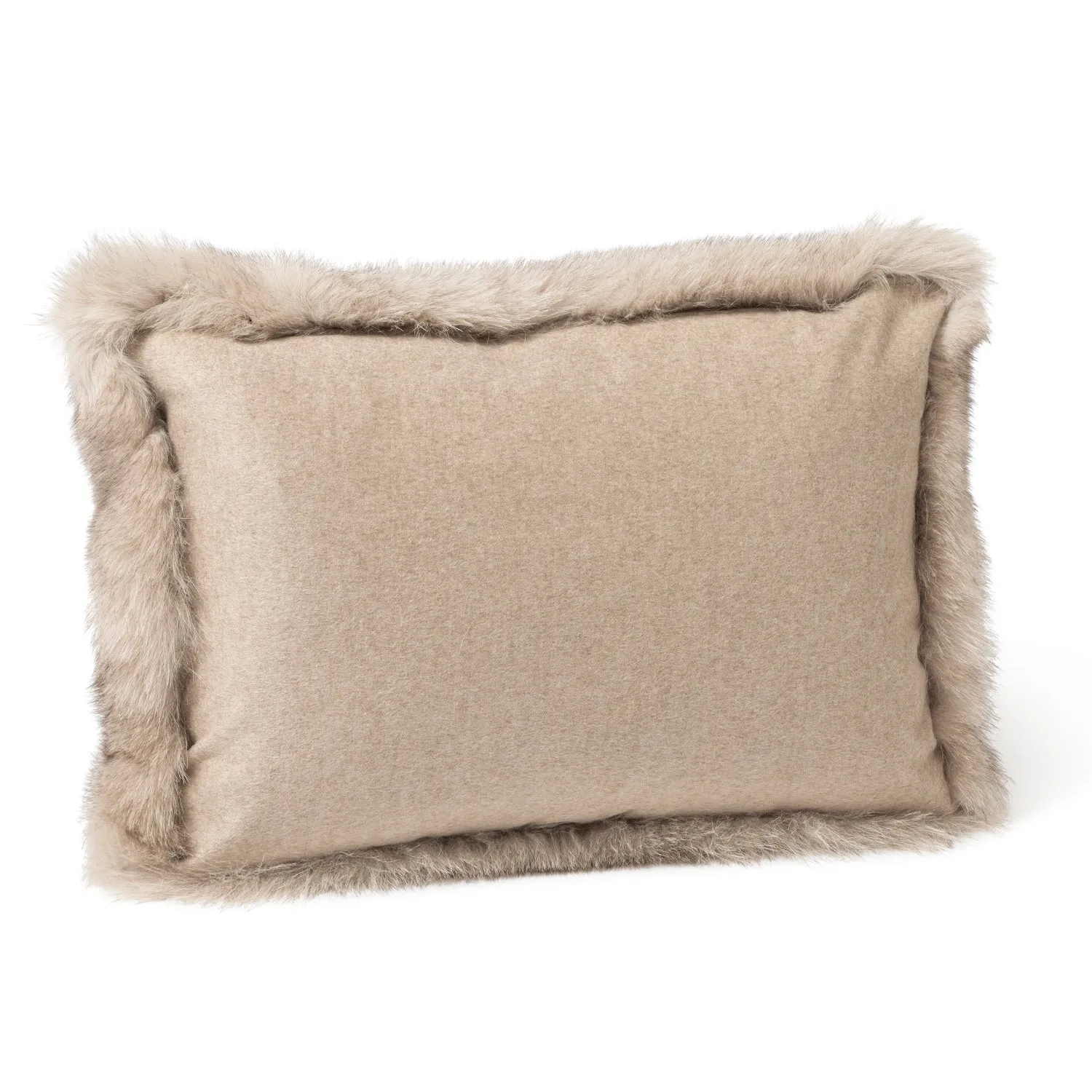 Volpe Finland Fur and Cashmere Pillow - Stone