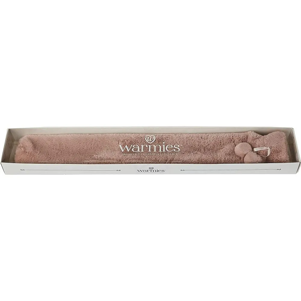 Warmies 80cm Extra Long Blush Pink Faux Fur Hot Water Bottle