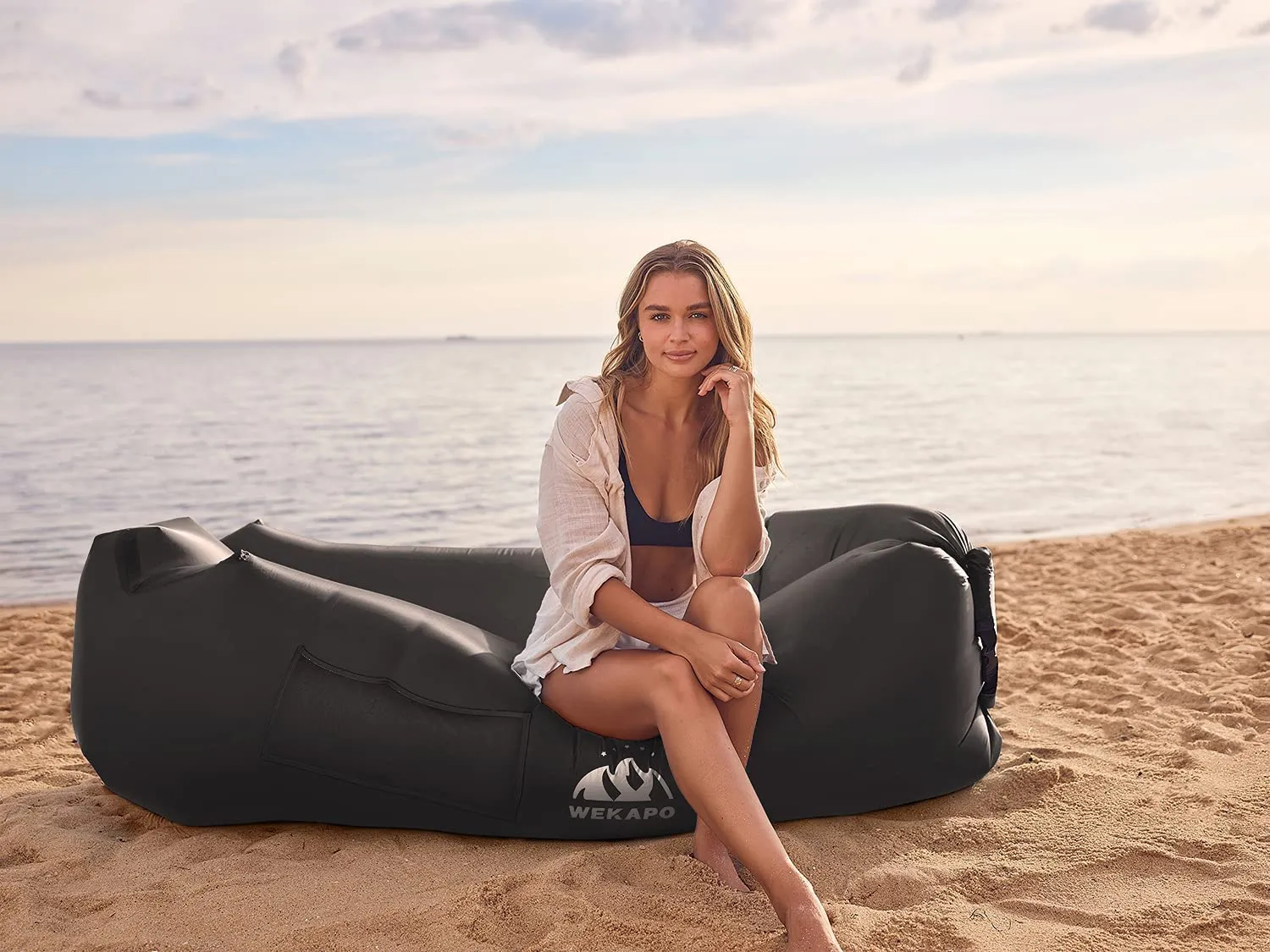 Wekapo Inflatable Lounger Air Sofa Hammock-Portable,Water Proof& Anti-Air Leaking Design-Ideal Couch for Backyard Lakeside Beach Traveling Camping Picnics & Music Festivals Camping Compression Sacks