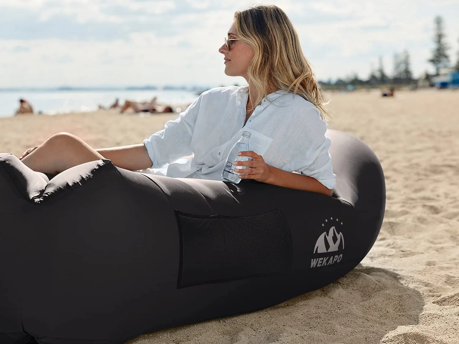 Wekapo Inflatable Lounger Air Sofa Hammock-Portable,Water Proof& Anti-Air Leaking Design-Ideal Couch for Backyard Lakeside Beach Traveling Camping Picnics & Music Festivals Camping Compression Sacks
