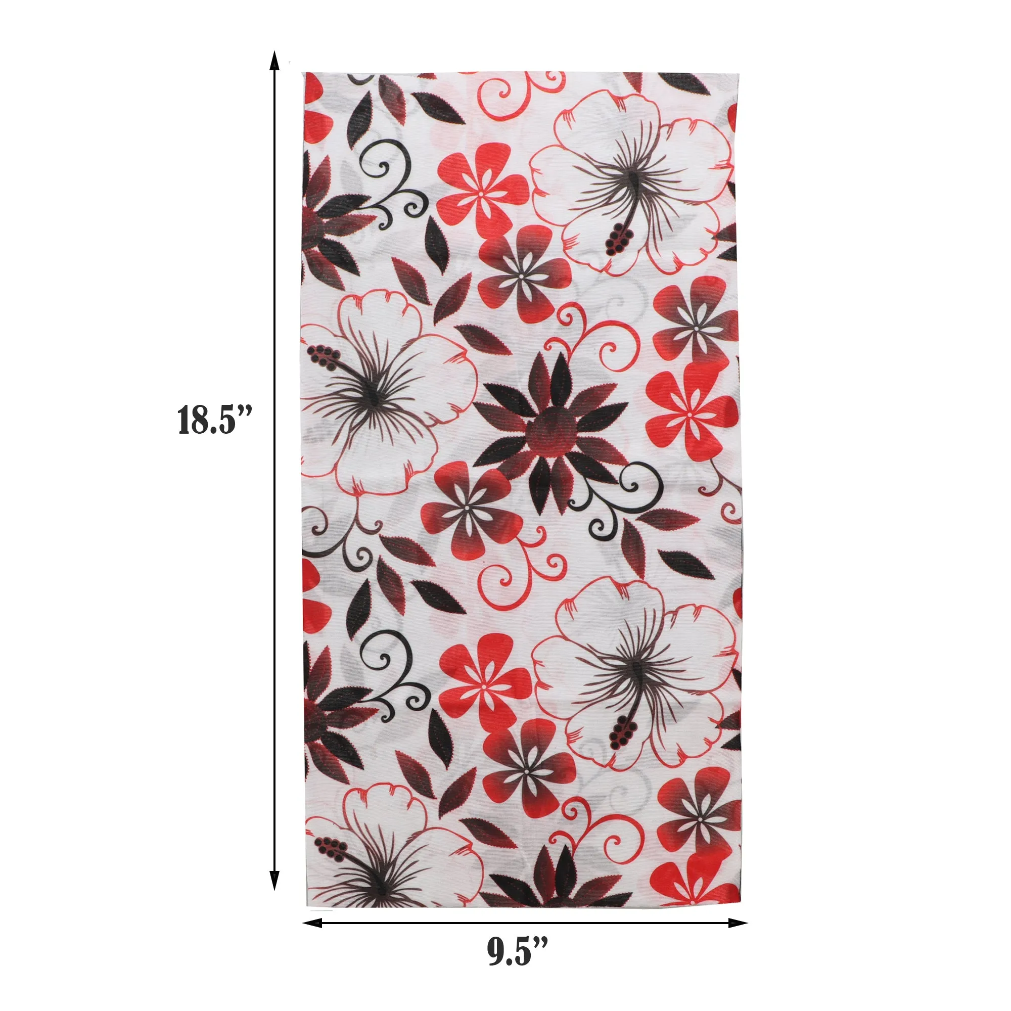 White With Red Flowers Seamless Face Mask Neck Gaiter