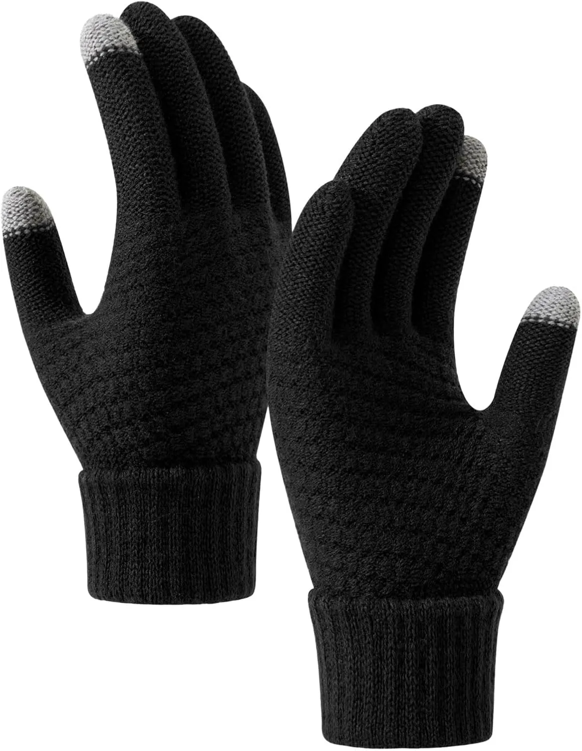 Winter Ski Gloves Men Women Winter Warm Knitted Convertible Mittens Flap Thermal Soft Knit Lining Gloves Snow Warm Cycling Gloves Running Gloves with Touch Screen Fingers Outdoor
