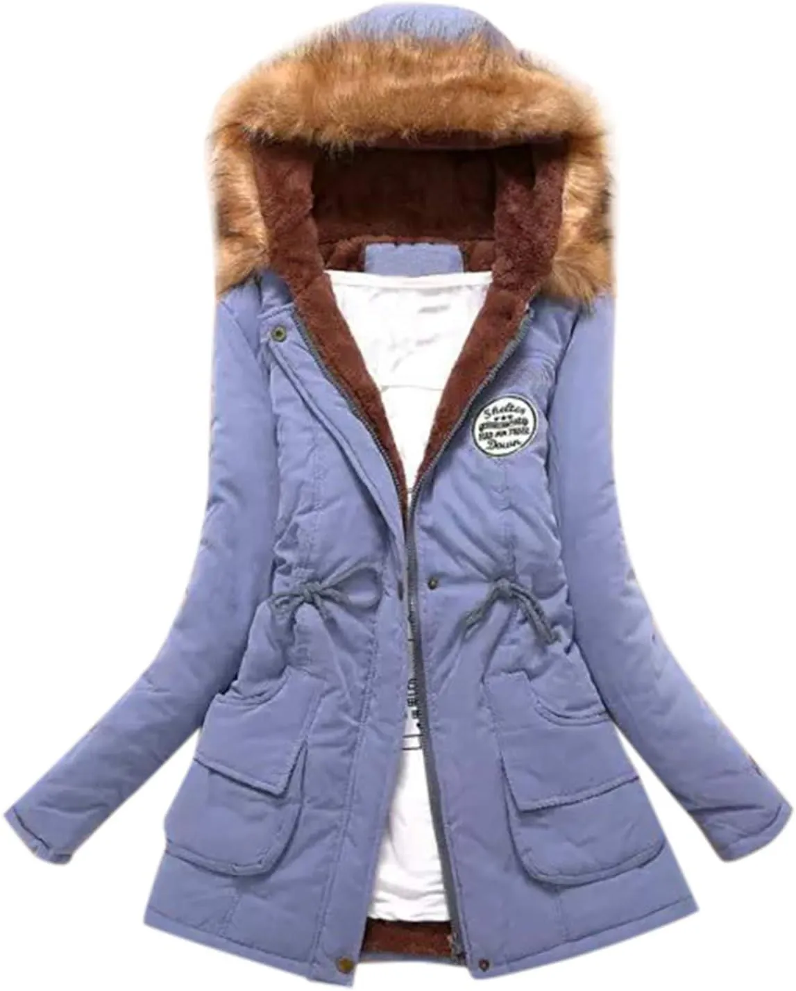 Winter Warm Thickened Women's Down Jackets Parkas Long Hooded Fur Lining Coats Windproof Snowproof Plain Outwear