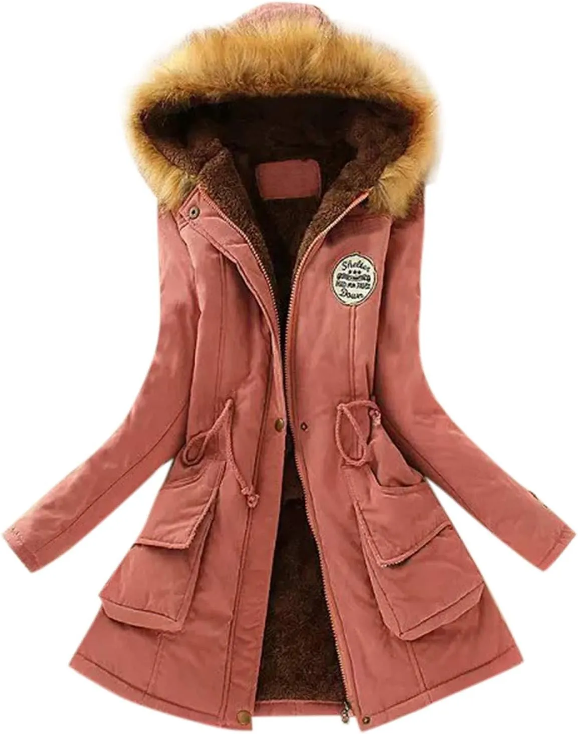 Winter Warm Thickened Women's Down Jackets Parkas Long Hooded Fur Lining Coats Windproof Snowproof Plain Outwear
