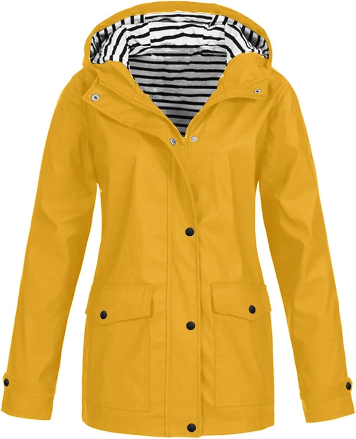 Women Plus Size Raincoat Lightweight Waterproof Windproof Jackets Outdoor Hiking Windbreaker with Hooded