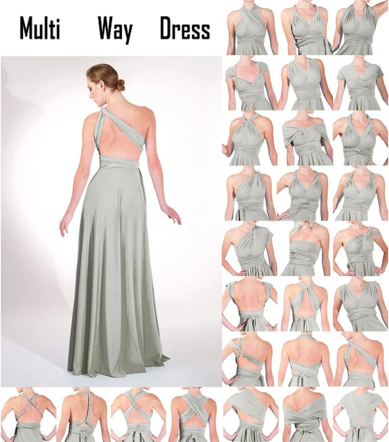Women Transformer Multi Way Bandage Dress Convertible Bridesmaid Gown