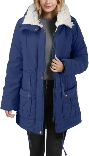 Womens 2024 Winter Warm Solid Zip Up Fleece Coat Long Sleeve Pockets Jacket Casual Soft Fitted Overcoat Outdoor Clothes
