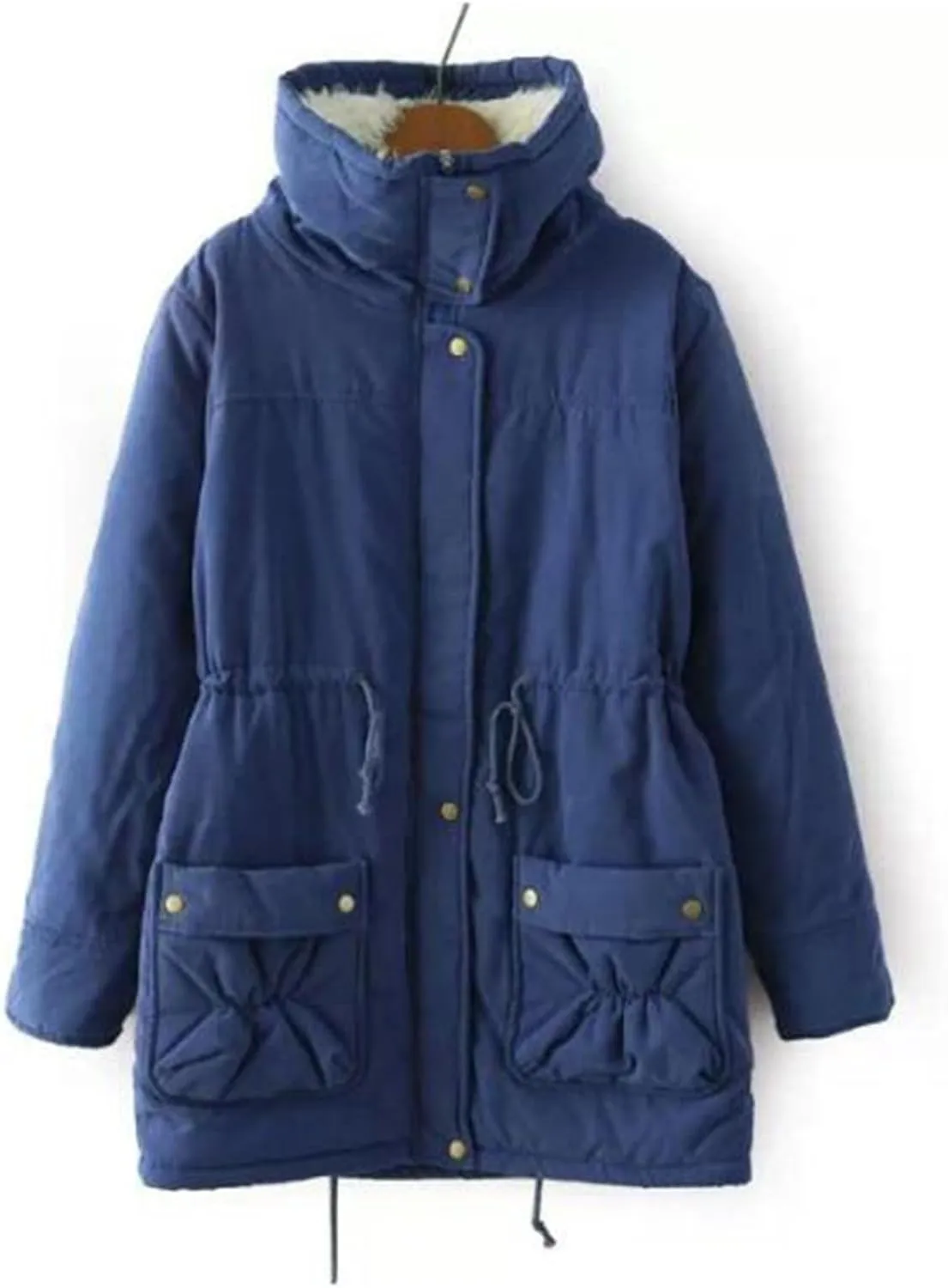 Womens 2024 Winter Warm Solid Zip Up Fleece Coat Long Sleeve Pockets Jacket Casual Soft Fitted Overcoat Outdoor Clothes