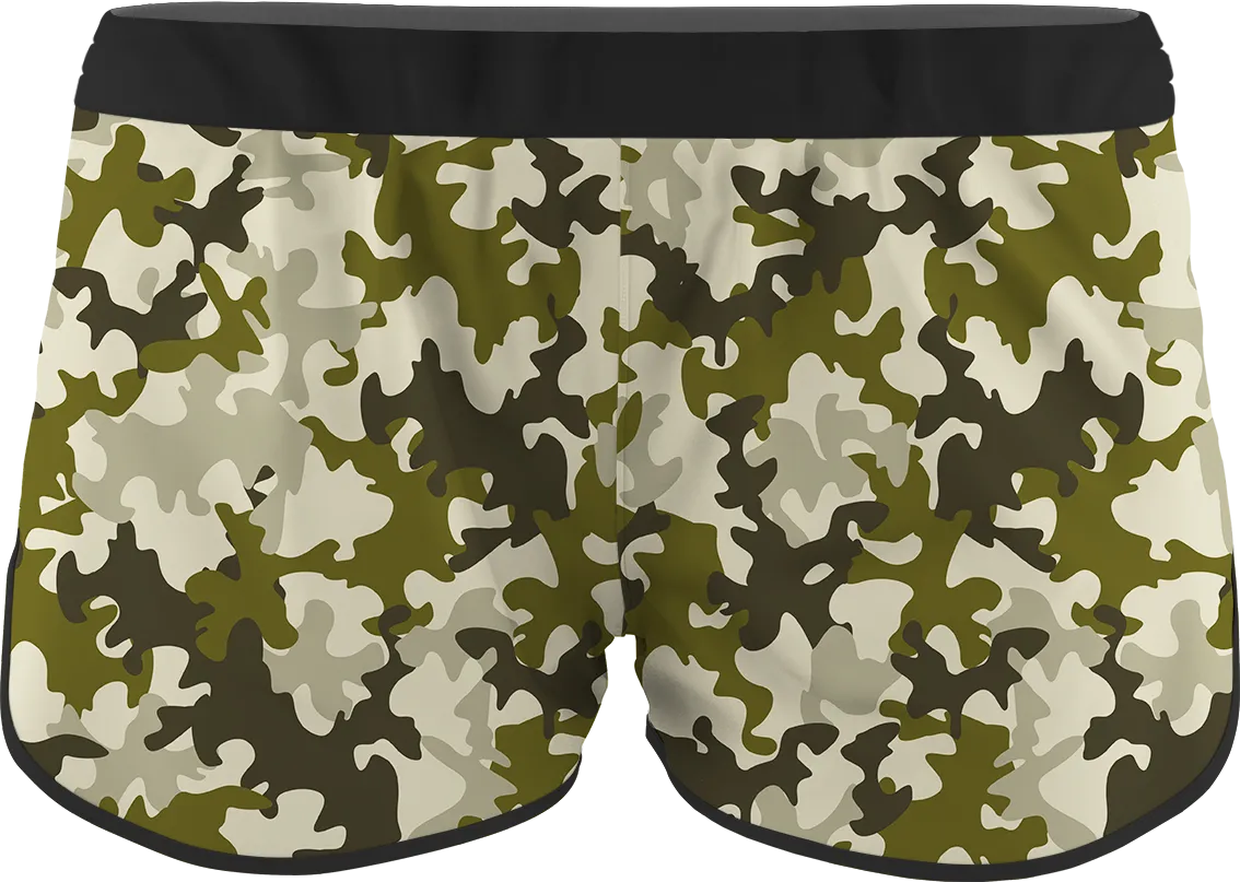 Women's Army Printed Running Shorts