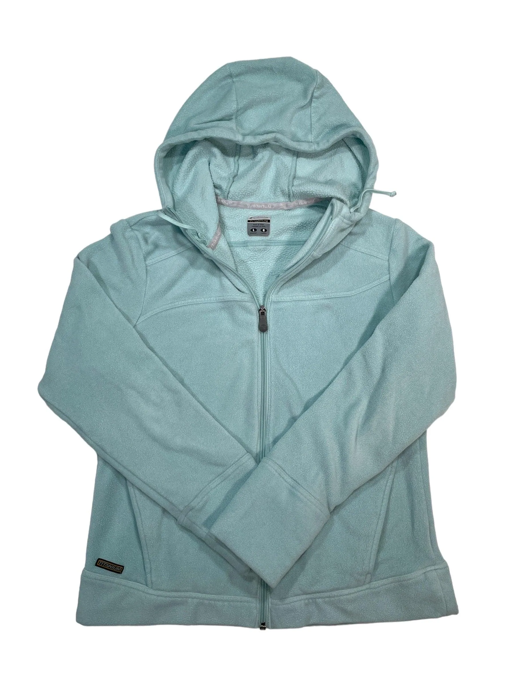 Womens Block Fleece Hoodie Full Zip
