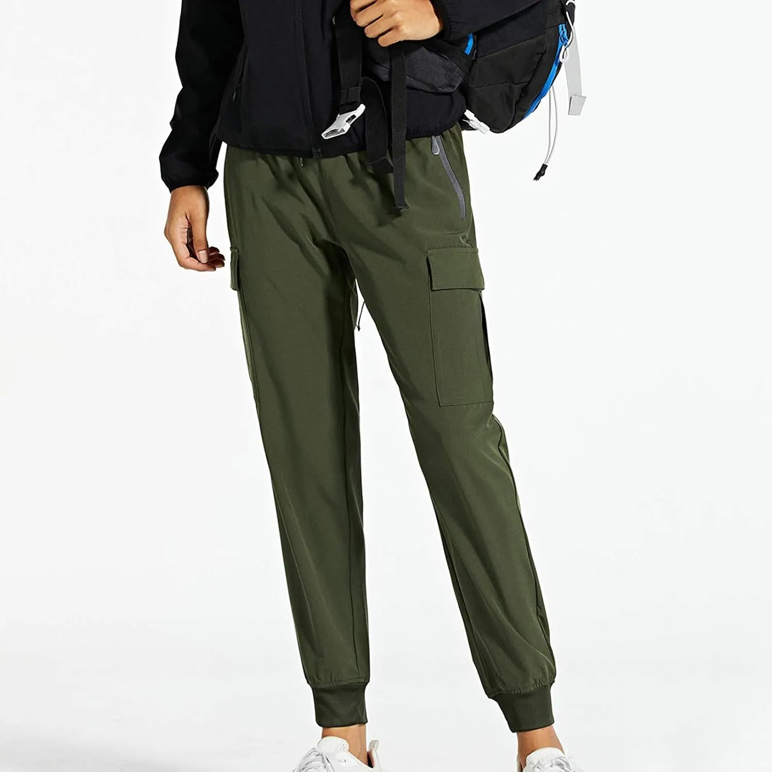 Women's Casual Cargo Pants High Waist Hiking Pant Workout Straight Leg Lightweight Hiking Outdoor Trouser with Pocket
