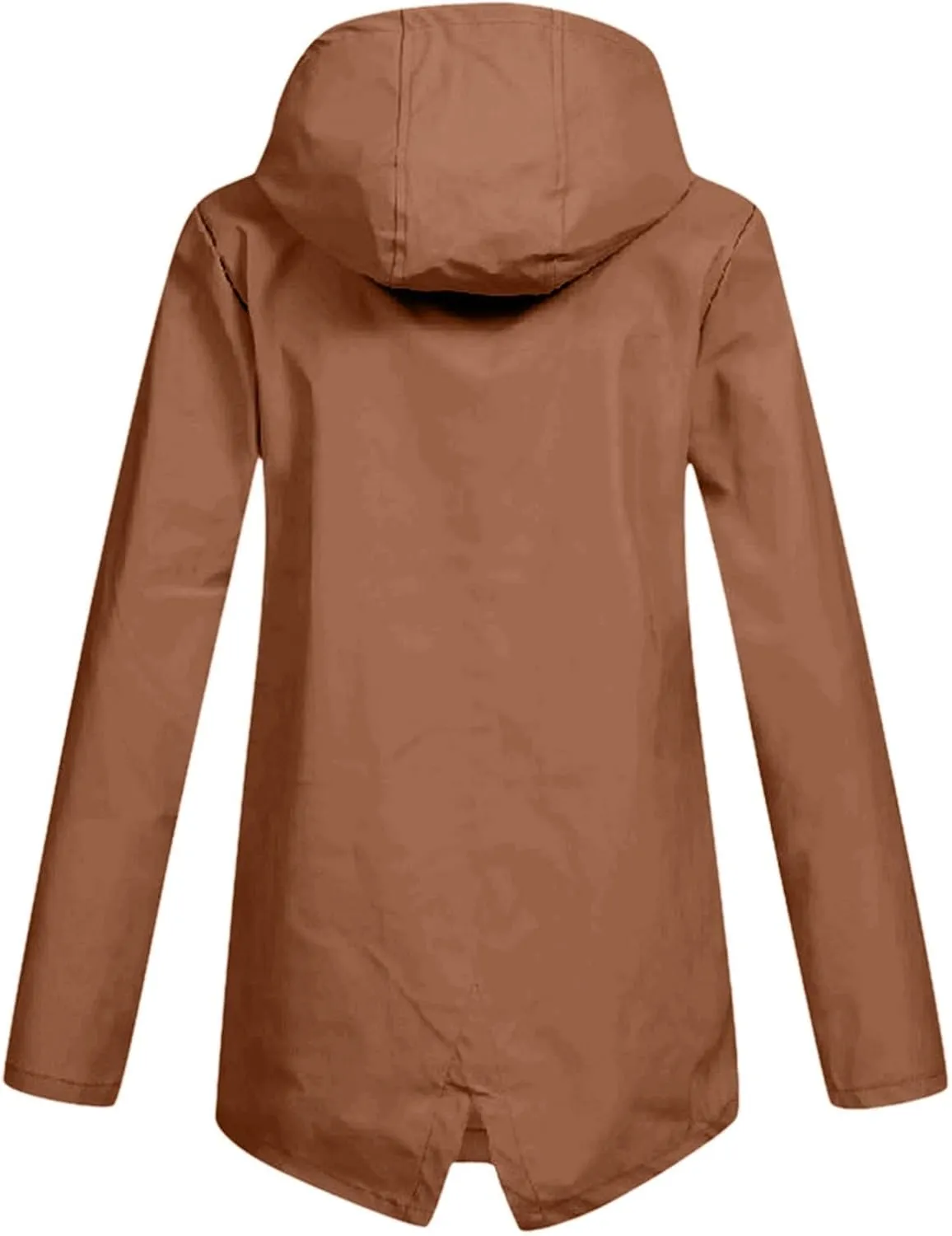 Womens Classic Solid Zip Up Rain Coat Long Sleeve Pockets Rain Jacket Casual Loose Oversized Jacket Coat Outdoor Suits