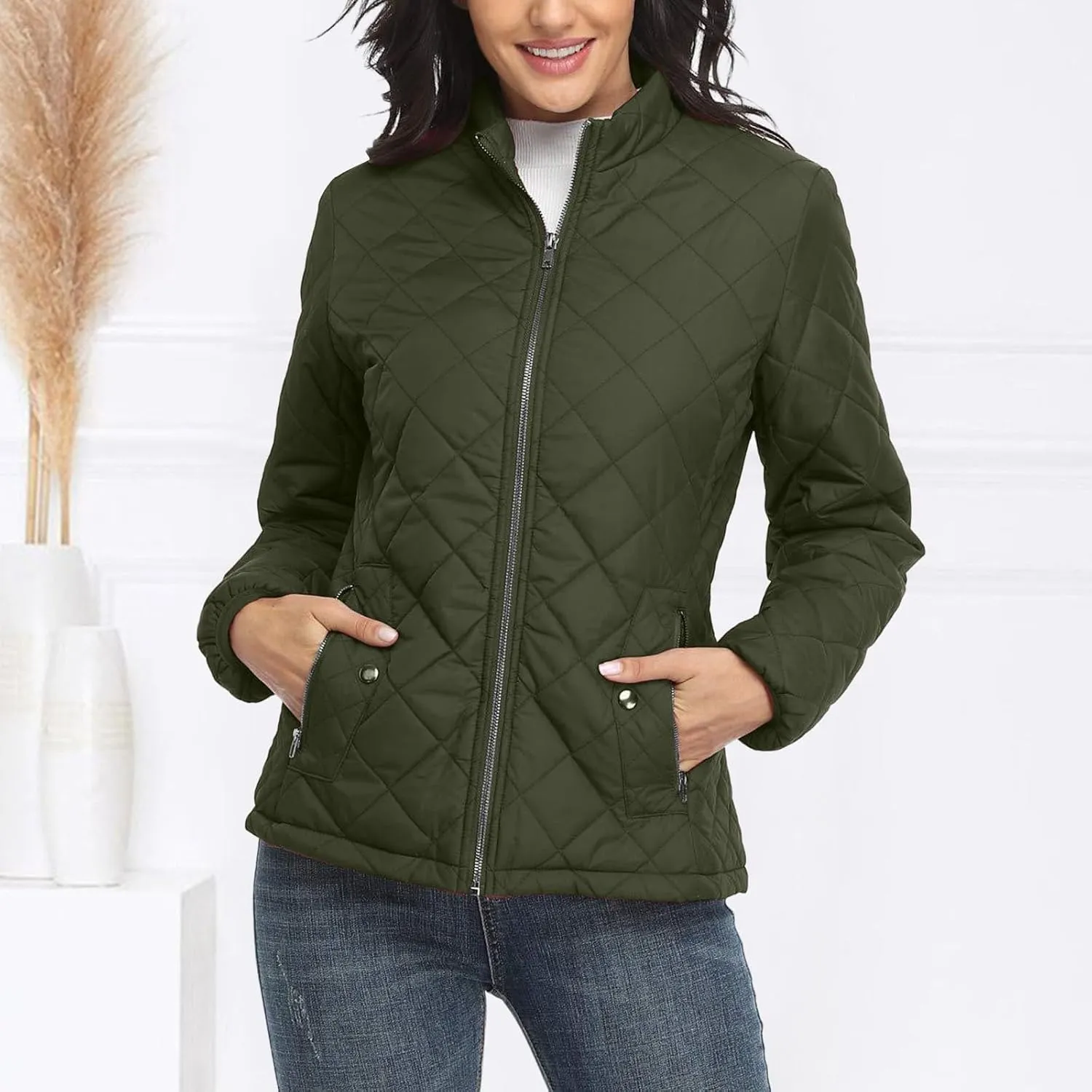 Womens Cropped Puffer Coat Lightweight Down Jacket Packable Parkas Jacket Outerwear Full Zip Warm Hooded Insulated Coat