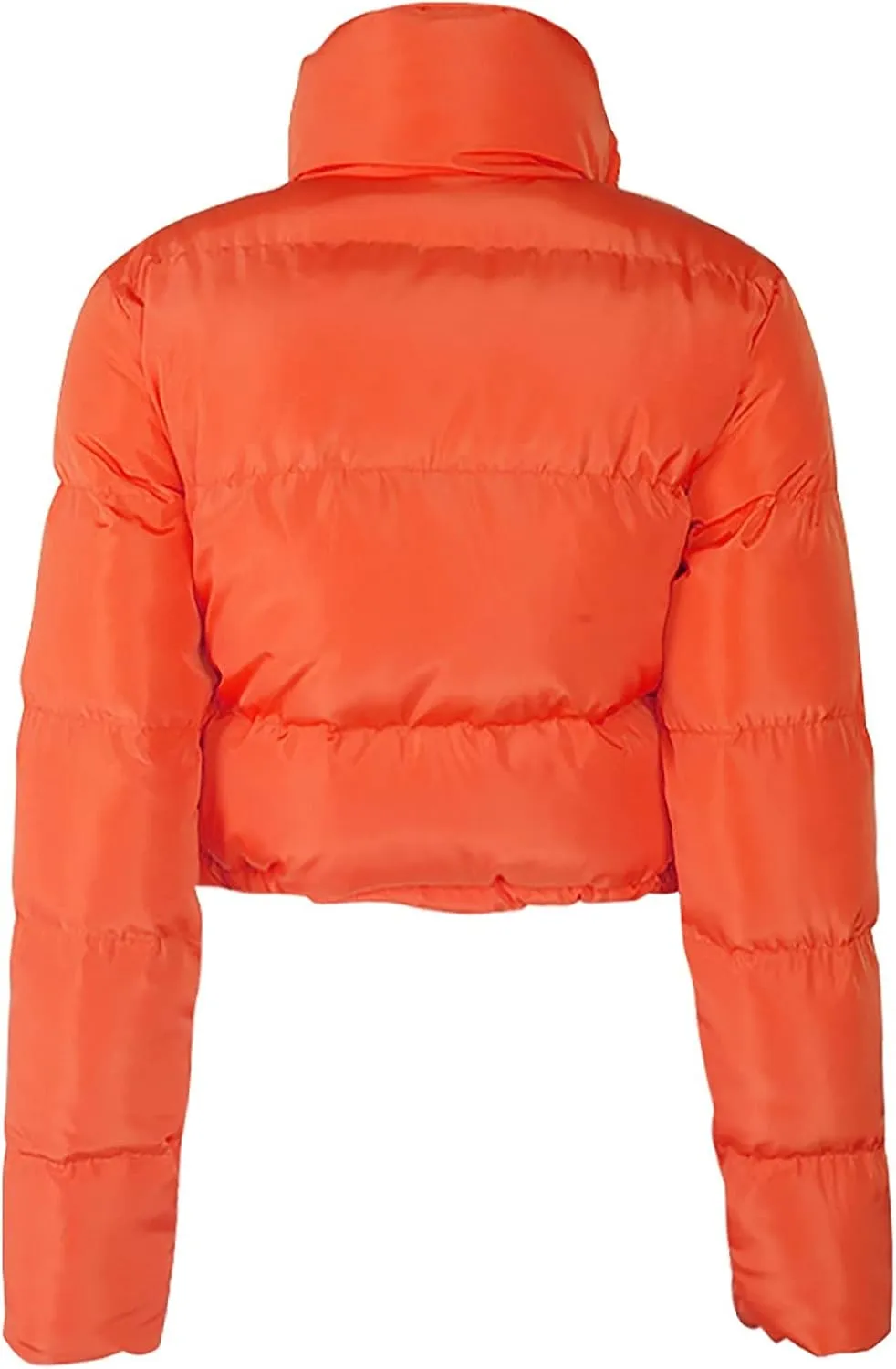 Womens Cropped Puffer Jacket Ultralight Down Coat Packable Parkas Jacket Water-Resistant Zip Up Thicken Hooded Padded Coat