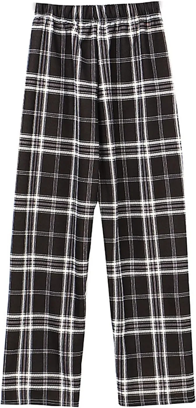 Women's Fleece Lined Thermal Pants Yoga Straight Leg Winter Trousers High Waisted Thick Thermal Leggings Plaid Pants
