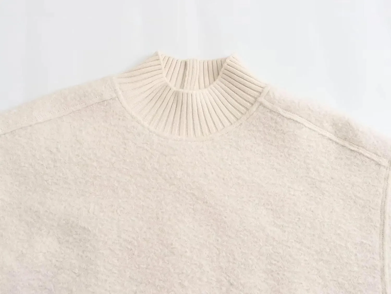 Women's Fuzzy Fleece Sweater Fleece Sherpa Oversized Cropped Sweatshirt Jumper Tops