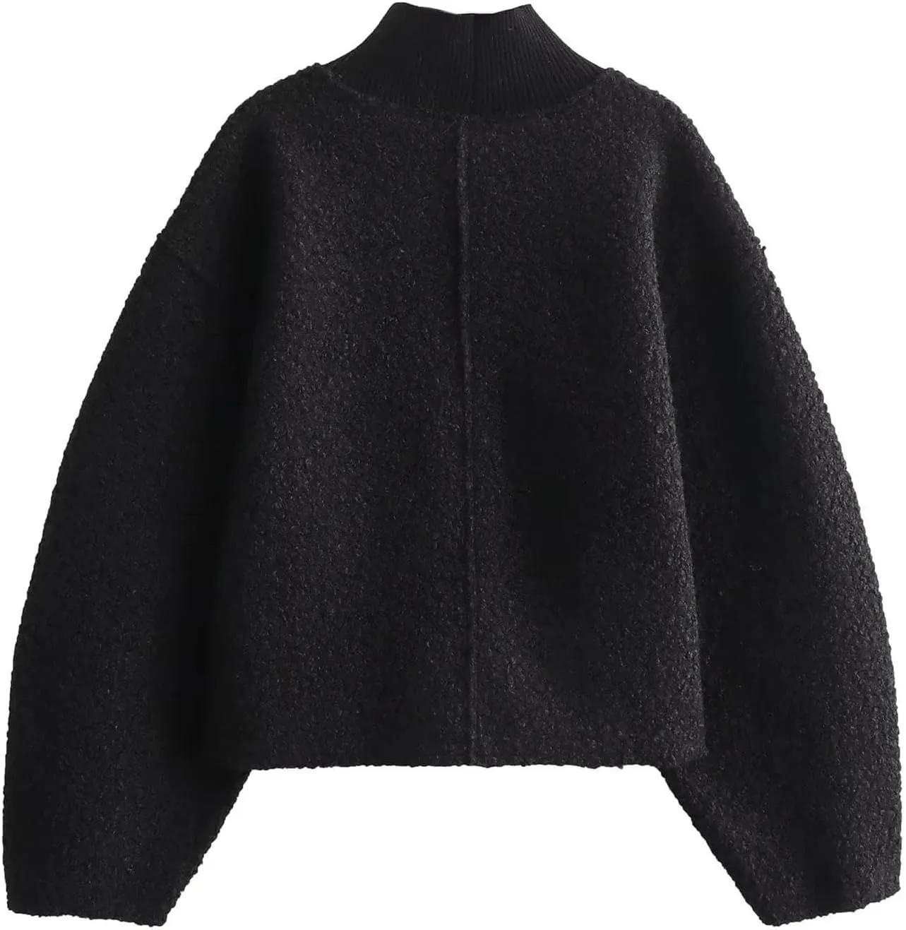 Women's Fuzzy Fleece Sweater Fleece Sherpa Oversized Cropped Sweatshirt Jumper Tops