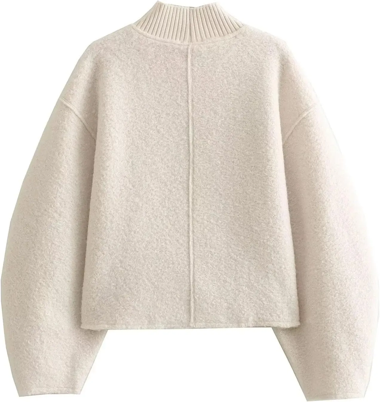 Women's Fuzzy Fleece Sweater Fleece Sherpa Oversized Cropped Sweatshirt Jumper Tops