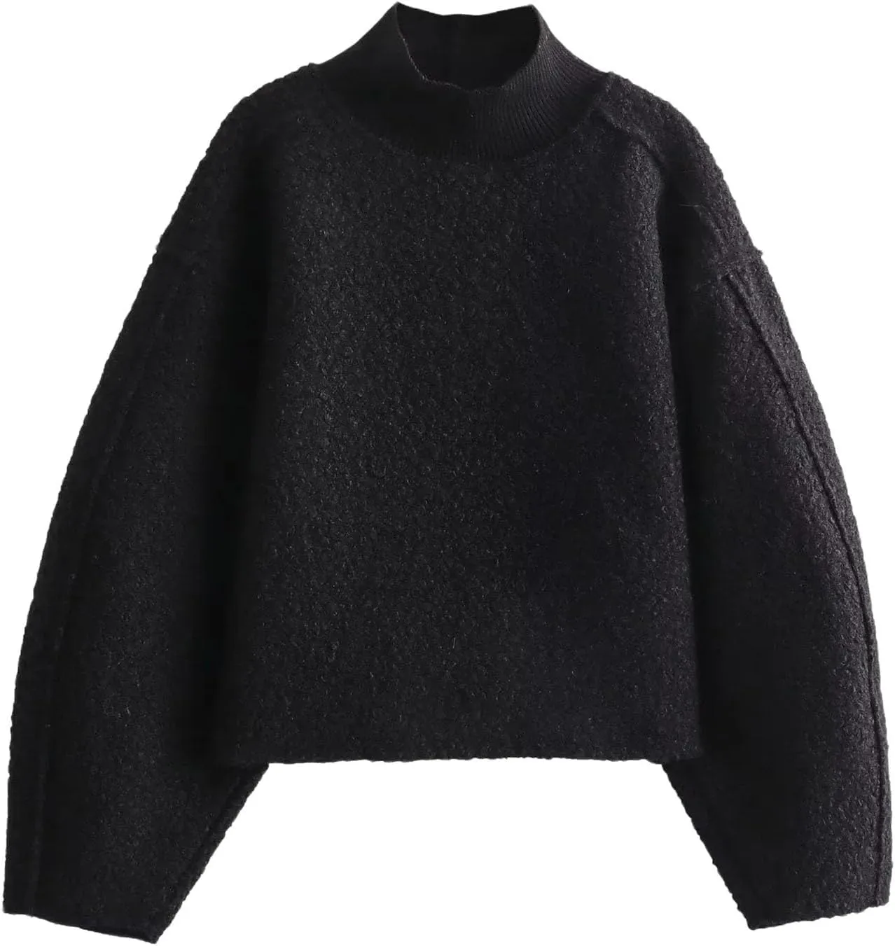 Women's Fuzzy Fleece Sweater Fleece Sherpa Oversized Cropped Sweatshirt Jumper Tops