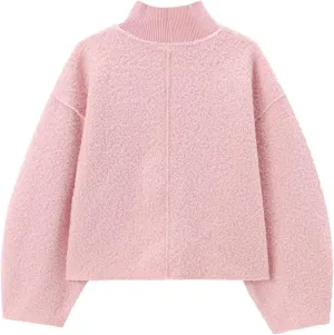 Women's Fuzzy Fleece Sweater Fleece Sherpa Oversized Cropped Sweatshirt Jumper Tops