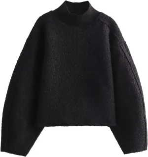 Women's Fuzzy Fleece Sweater Fleece Sherpa Oversized Cropped Sweatshirt Jumper Tops