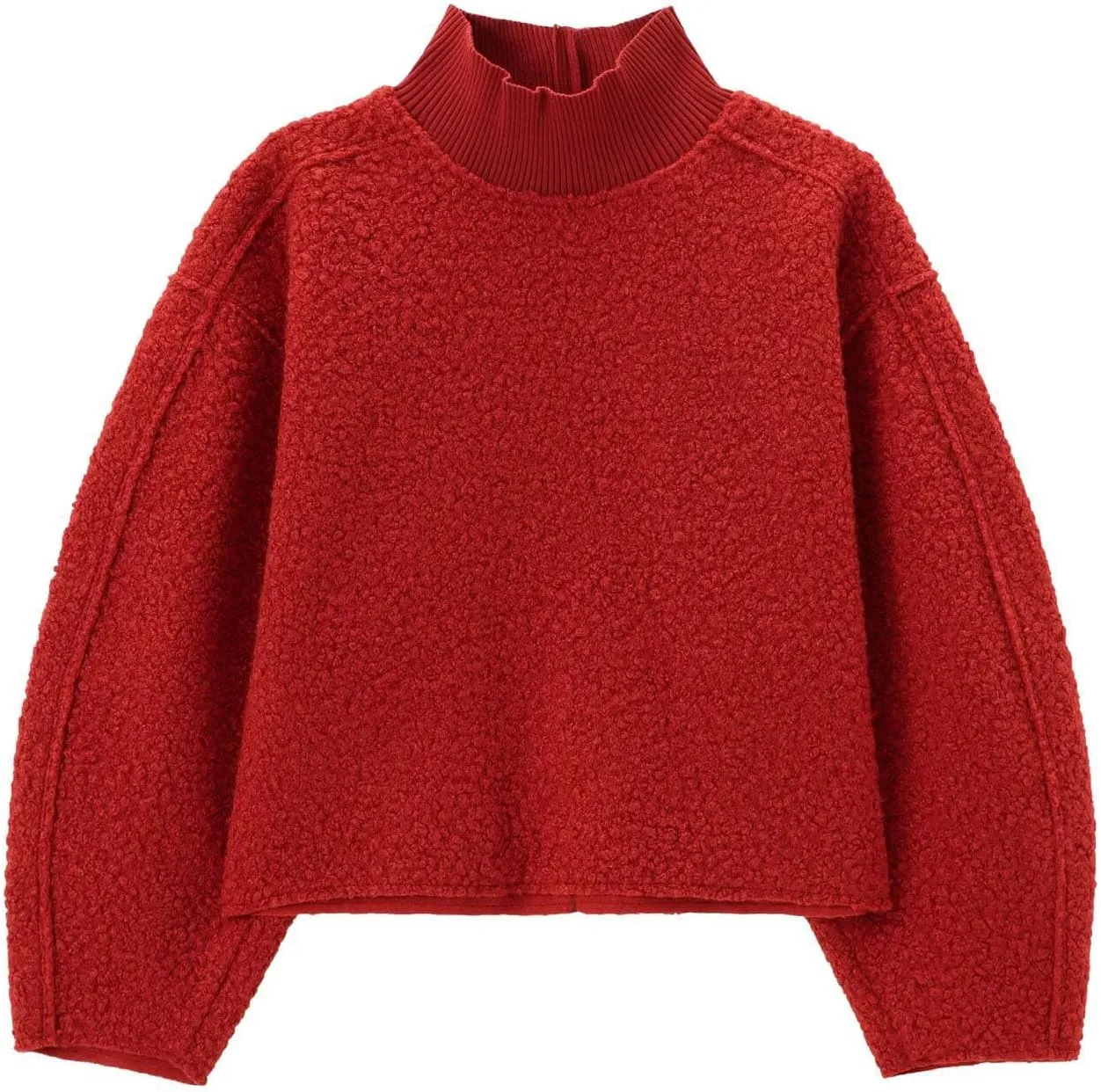 Women's Fuzzy Fleece Sweater Fleece Sherpa Oversized Cropped Sweatshirt Jumper Tops