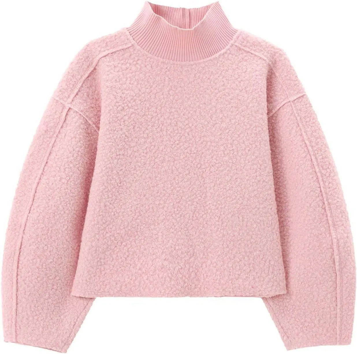 Women's Fuzzy Fleece Sweater Fleece Sherpa Oversized Cropped Sweatshirt Jumper Tops