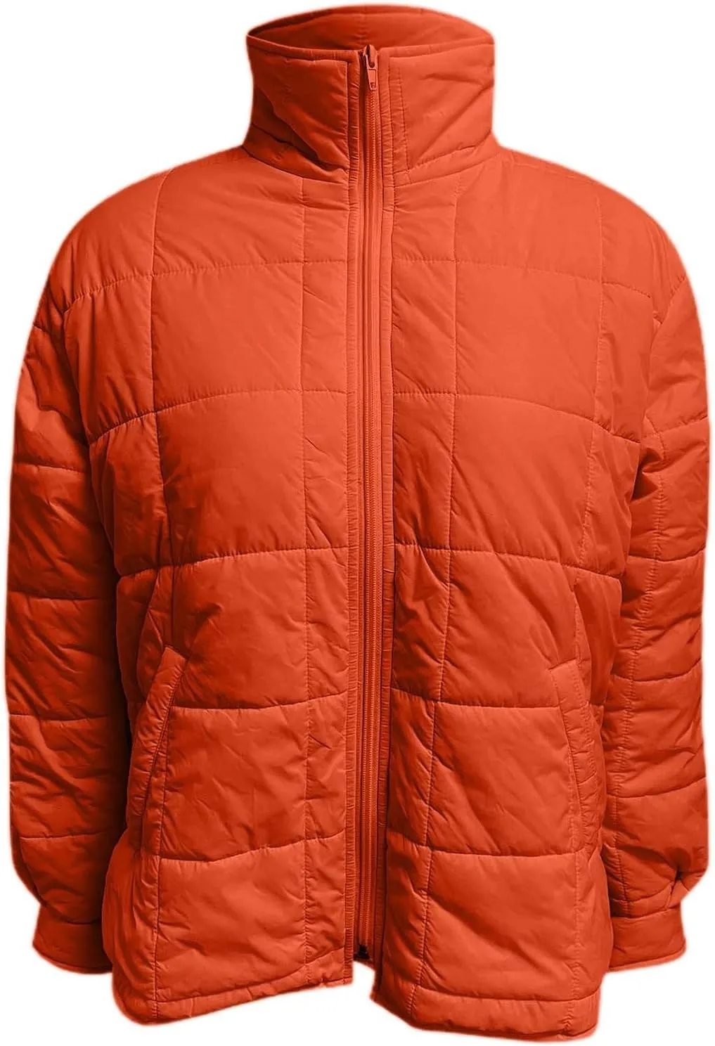 Womens Lightweight Oversized Down Coat Long Sleeve Zip Water Resistant Packable Puffer Jacket Warm Short Winter Coat