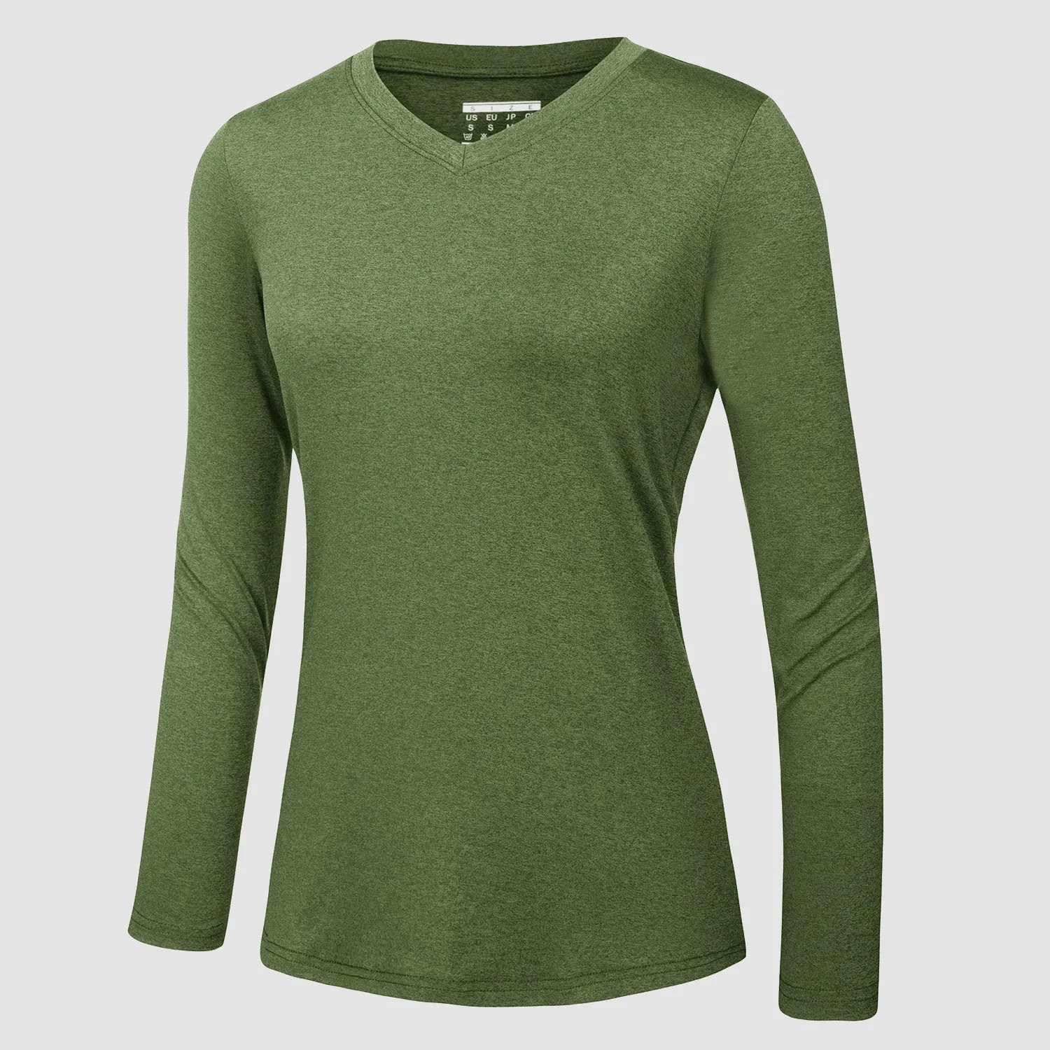 Women's Long Sleeve Shirt V Neck SPF Shirts UPF 50  Quick Dry Workout Hiking Tee Shirts Rashguard