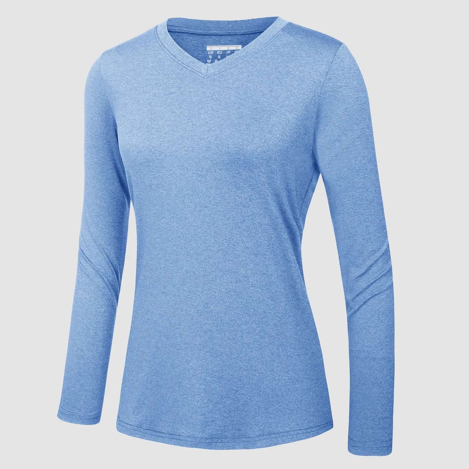 Women's Long Sleeve Shirt V Neck SPF Shirts UPF 50  Quick Dry Workout Hiking Tee Shirts Rashguard