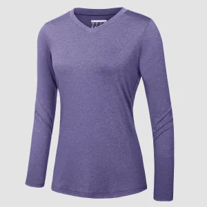 Women's Long Sleeve Shirt V Neck SPF Shirts UPF 50  Quick Dry Workout Hiking Tee Shirts Rashguard