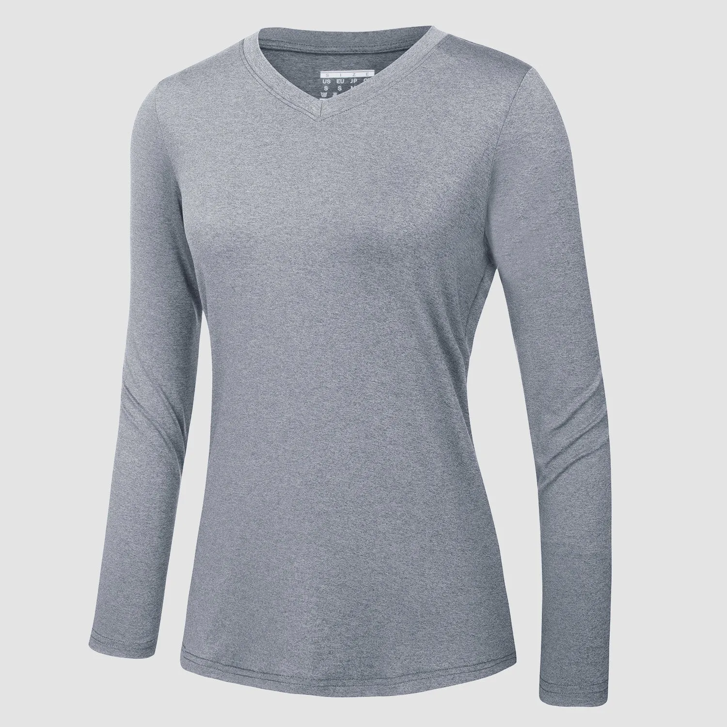 Women's Long Sleeve Shirt V Neck SPF Shirts UPF 50  Quick Dry Workout Hiking Tee Shirts Rashguard