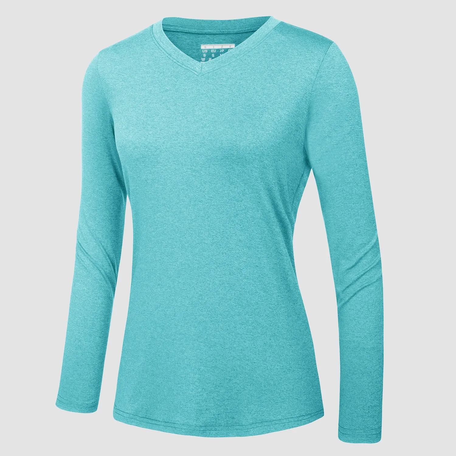 Women's Long Sleeve Shirt V Neck SPF Shirts UPF 50  Quick Dry Workout Hiking Tee Shirts Rashguard