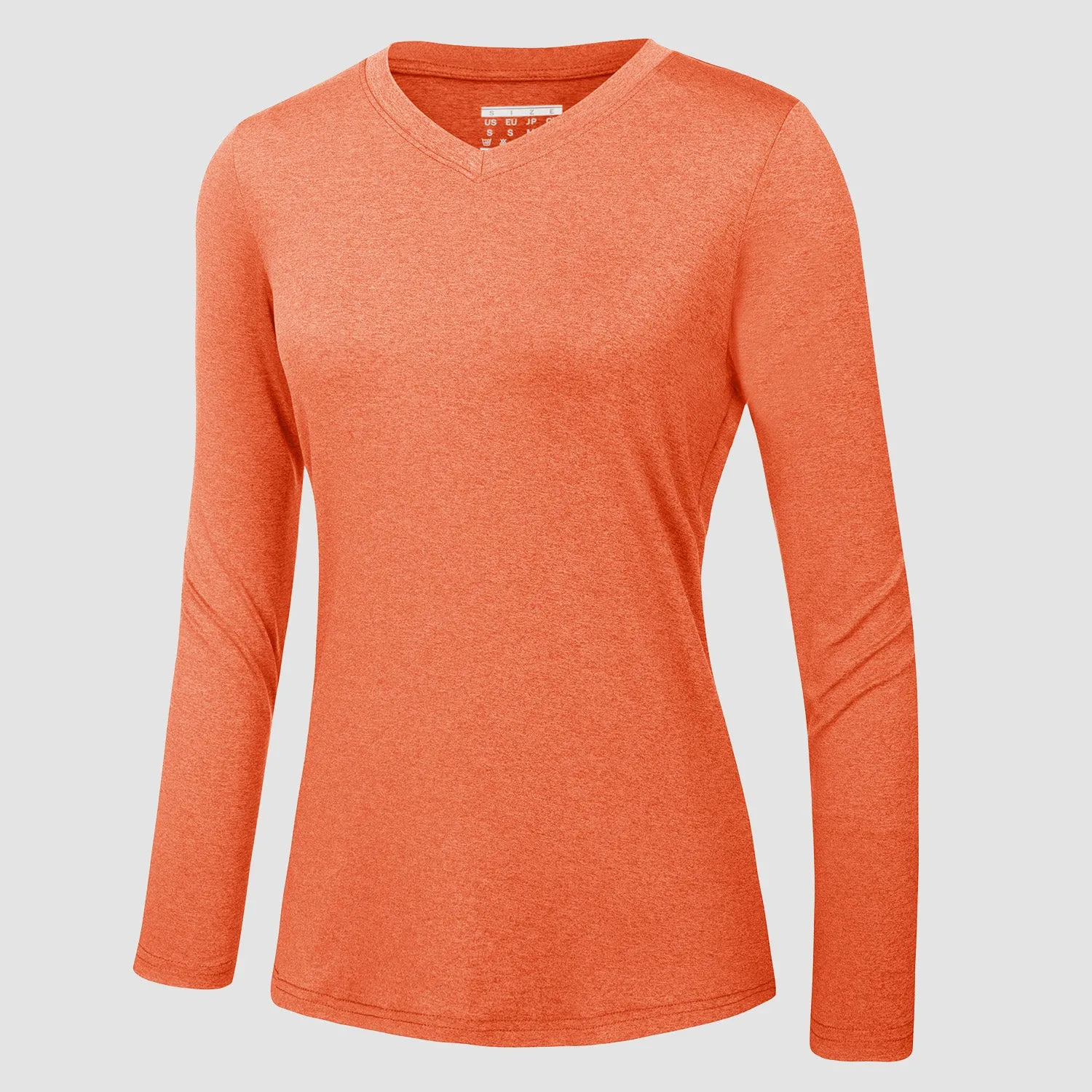 Women's Long Sleeve Shirt V Neck SPF Shirts UPF 50  Quick Dry Workout Hiking Tee Shirts Rashguard