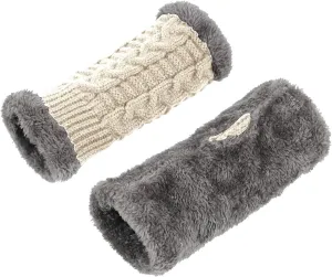 Womens Mens Winter Gloves Half Finger Mittens Winter Knitted Thermal Women Gloves For Typing Working Driving Warm Touchscreen Texting Open Finger Gloves Lengthen Wrist Mittens Winter Gloves