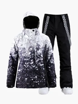 Women's  Mountain Freeze Colorful Print Waterproof Winter Snowboard Suit