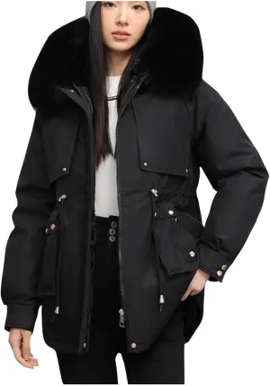 Women's Quilted Winter Coat Warm Puffer Jacket Thicken Parka with Removable Hood Cute Casual Outdoor Jackets 2024