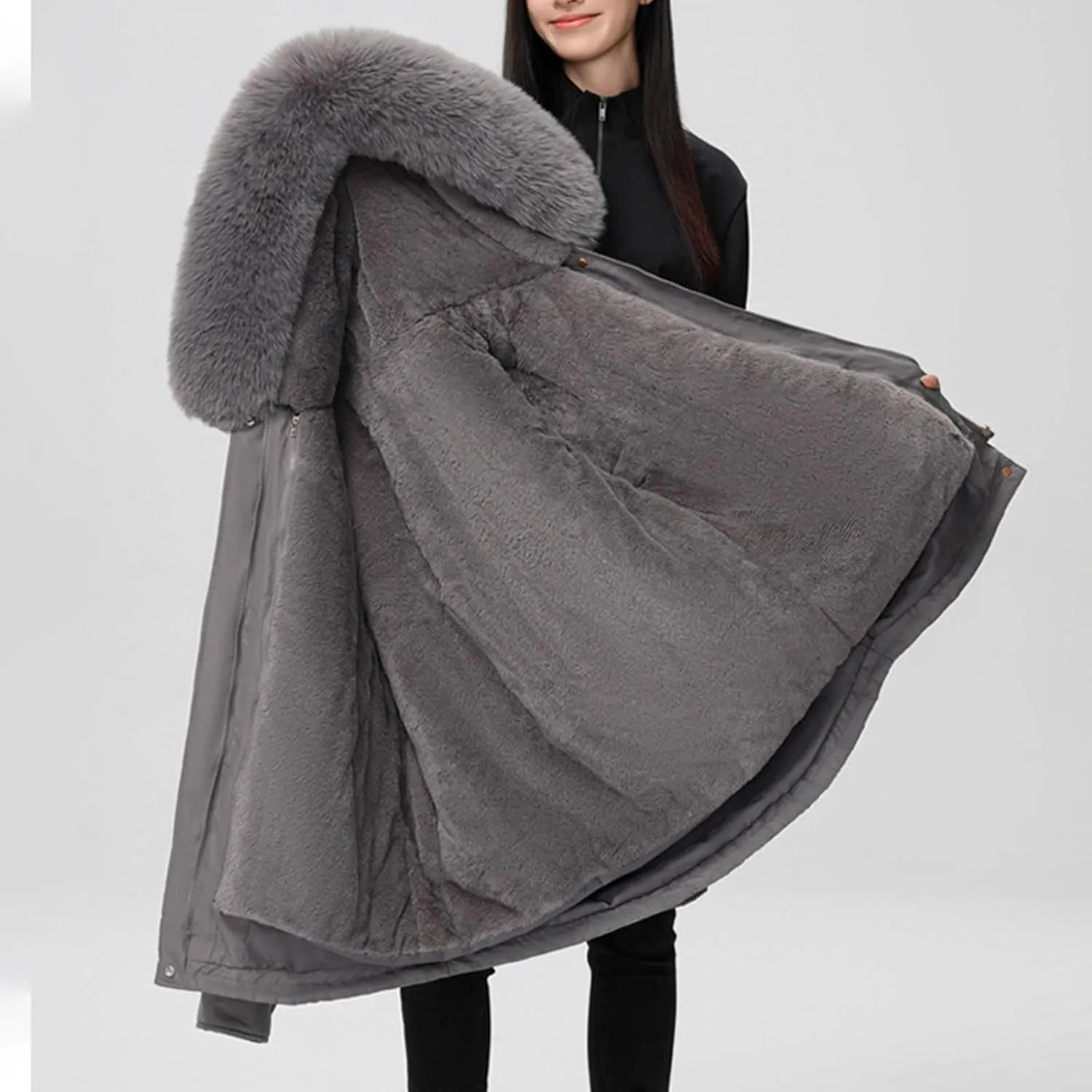 Women's Quilted Winter Coat Warm Puffer Jacket Thicken Parka with Removable Hood Cute Casual Outdoor Jackets 2024