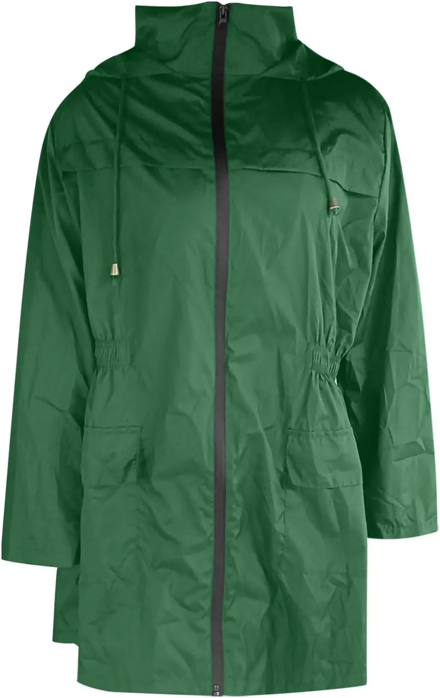 Women's Rain Jacket Plus Size Lightweight Raincoat with Hood Waterproof Outdoor Jackets Fashion Casual Windbreaker