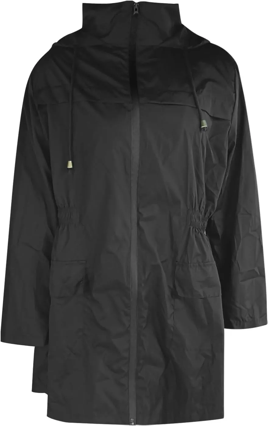 Women's Rain Jacket Plus Size Lightweight Raincoat with Hood Waterproof Outdoor Jackets Fashion Casual Windbreaker