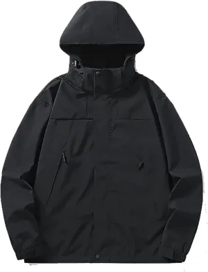 Womens Rain Jacket with Hood Packable Plus Size Waterproof Trench Coat Winter Warm Top Color Block Jackets for Women