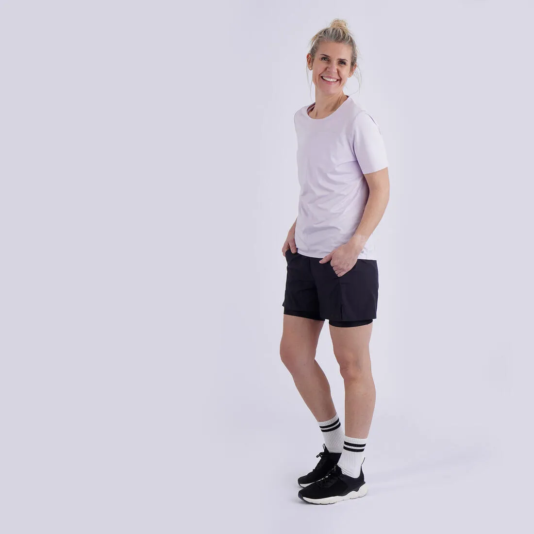 Women's Running Breathable 2-in-1 Shorts - KIPRUN Run 500 Dry
