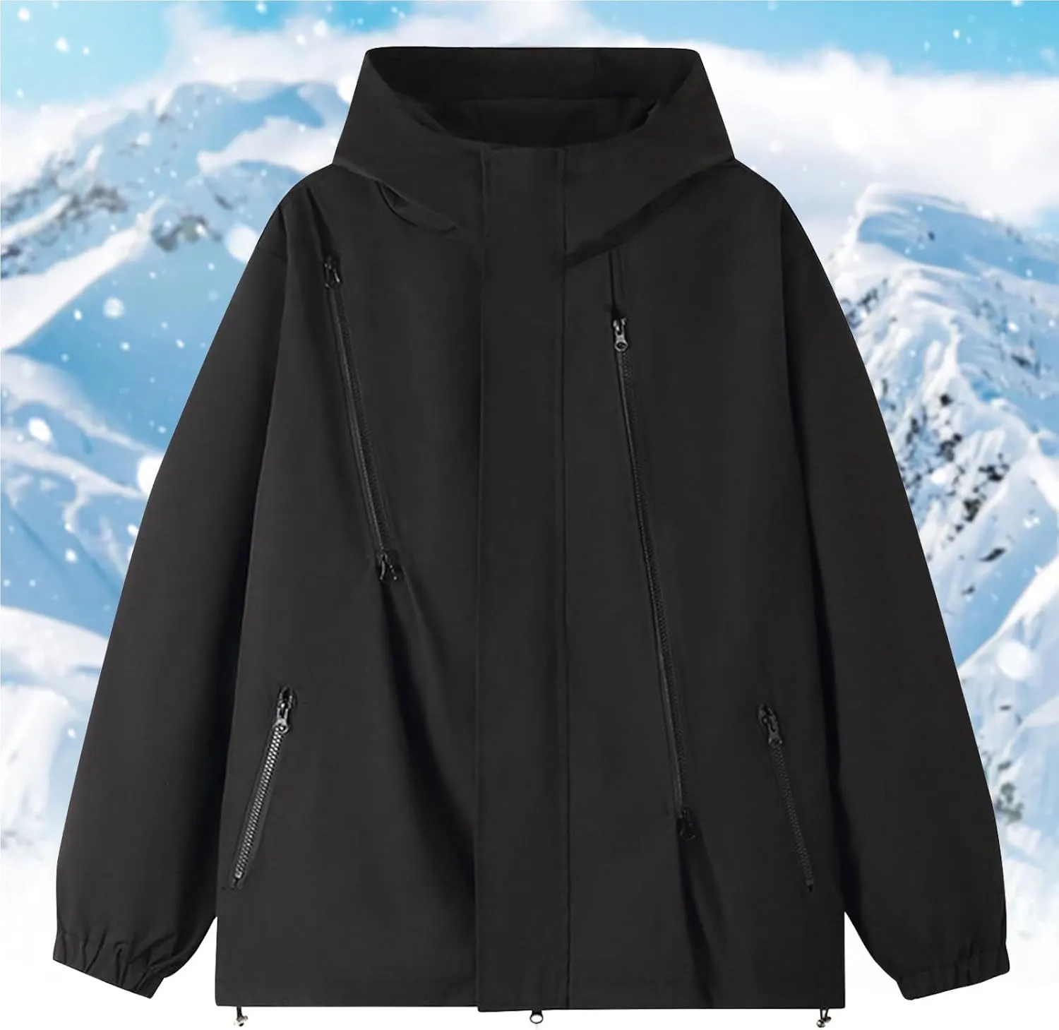 Women's Waterproof Rain Jacket Lightweight Breathable Raincoat Oversize Hooded Hiking Jacket Softshell Windbreaker