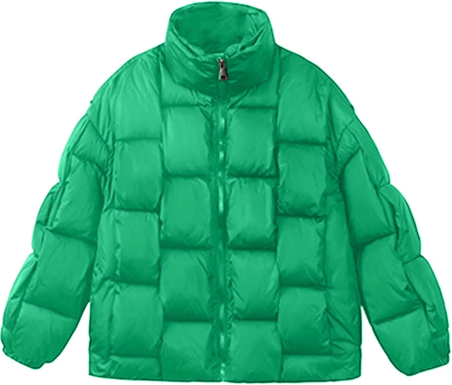 Women's Winter Coat Thicken Puffer Padded Quilted Lapel Down Jacket Outdoor Warm Lightweight Casual Zipper Parka Outwear