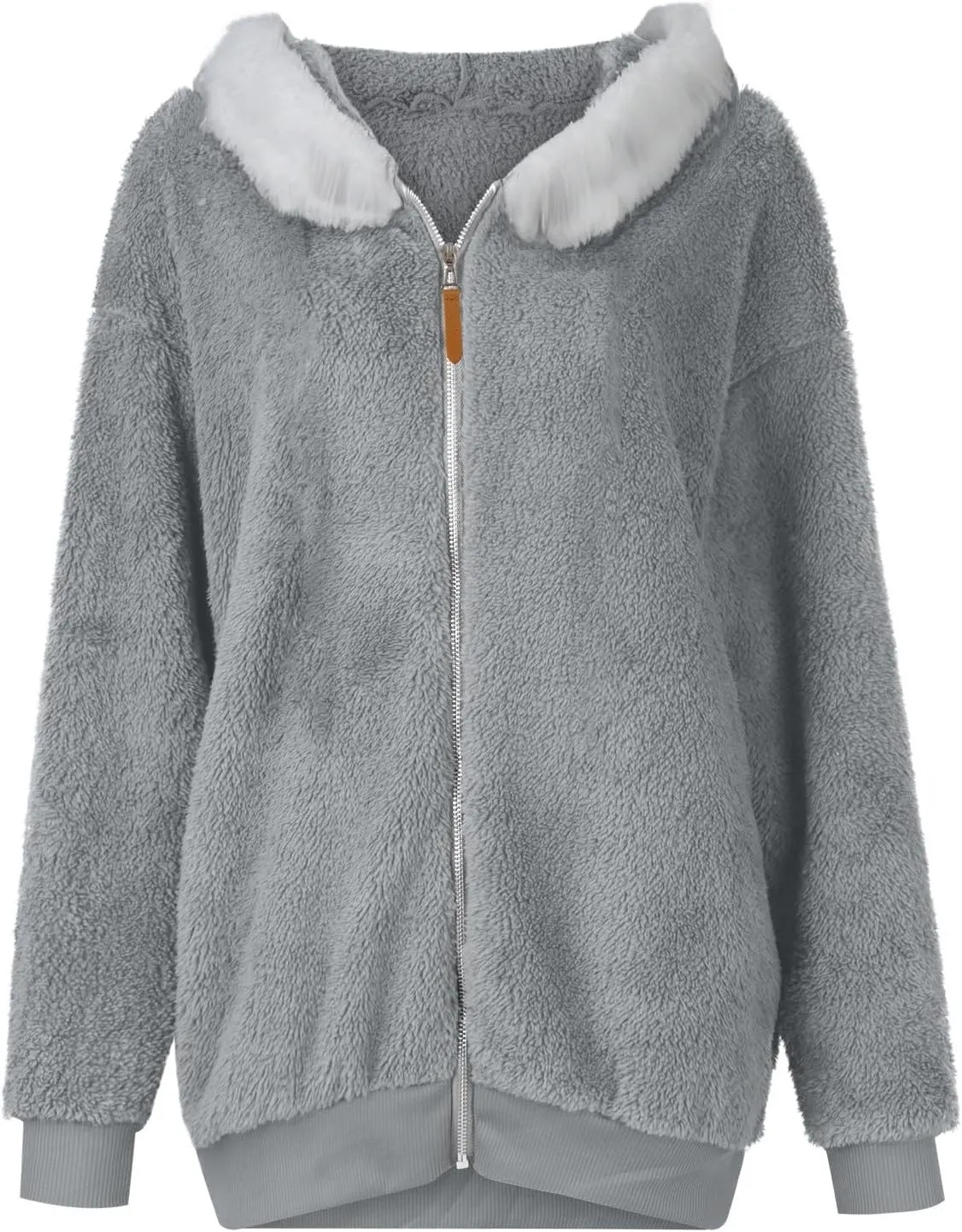 Women's Winter Coats Flannel Jacket Plus Size Hoodies Fleece Lined Jacket Zip Up Fur Cardigan Fleece Jackets for Women