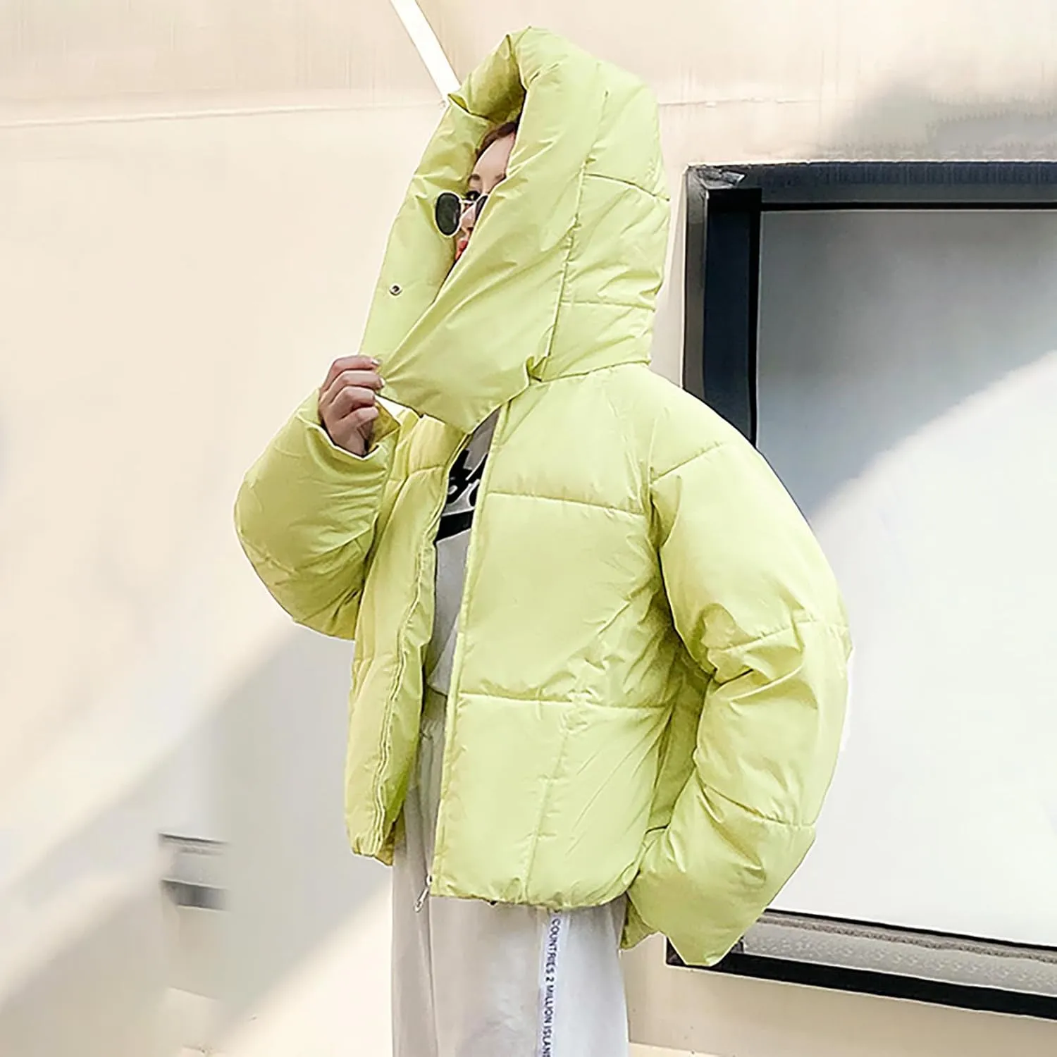 Women's Winter Coats Thickened Puffer Padded Warm Down Jacket Windproof Hooded Puffer jacket 2024 Trendy Parka Outerwear