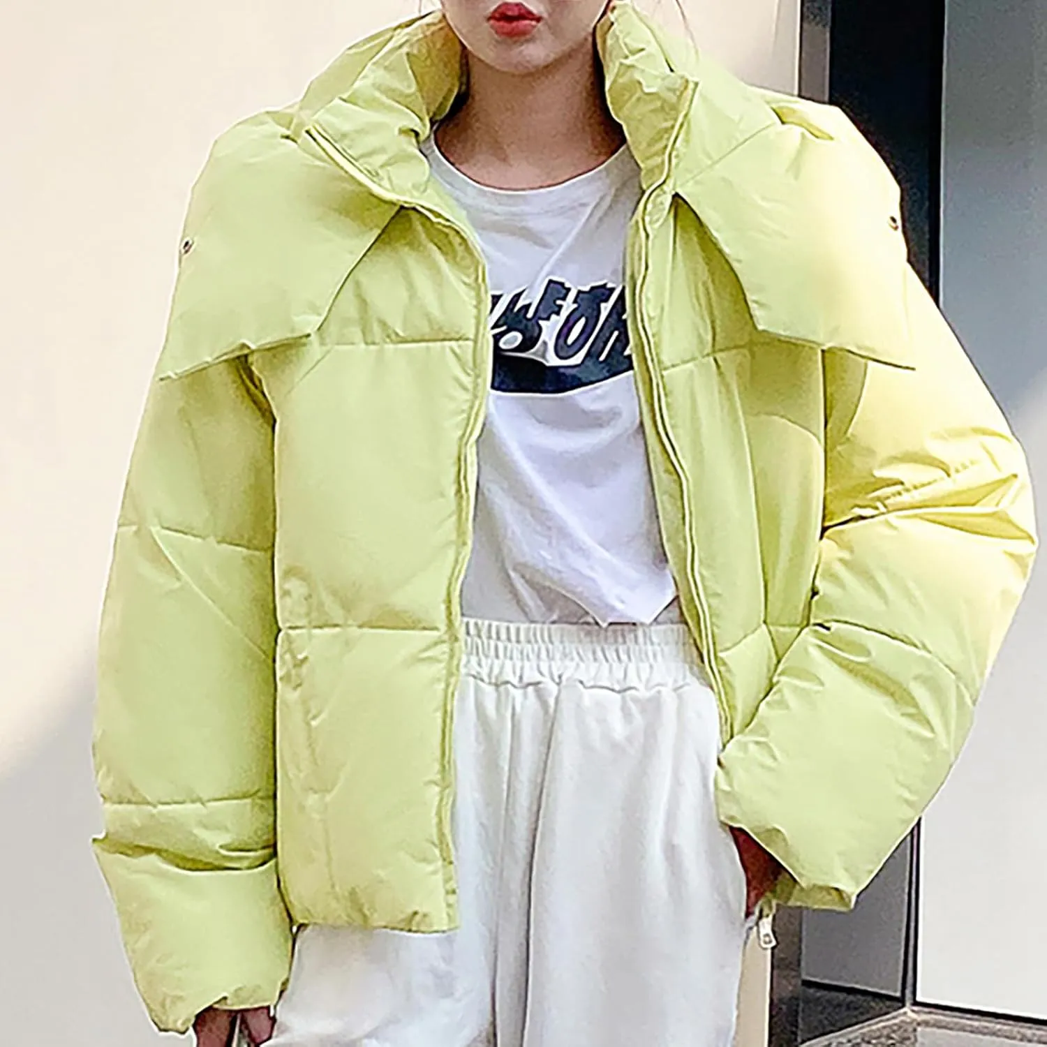 Women's Winter Coats Thickened Puffer Padded Warm Down Jacket Windproof Hooded Puffer jacket 2024 Trendy Parka Outerwear