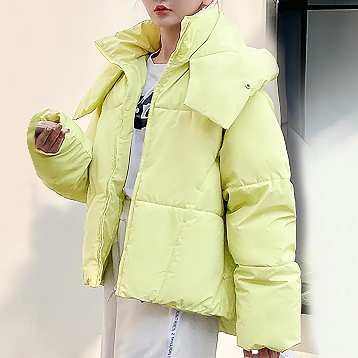 Women's Winter Coats Thickened Puffer Padded Warm Down Jacket Windproof Hooded Puffer jacket 2024 Trendy Parka Outerwear