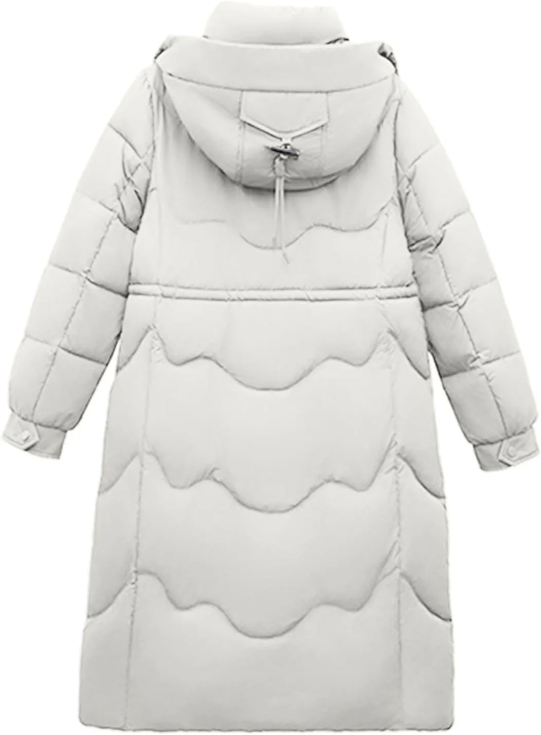 Women's Winter Long Down Parka Jackets Warm Thickened Hooded Maxi Quilted Puffer Coat Full Zip Outerwear with Pockets