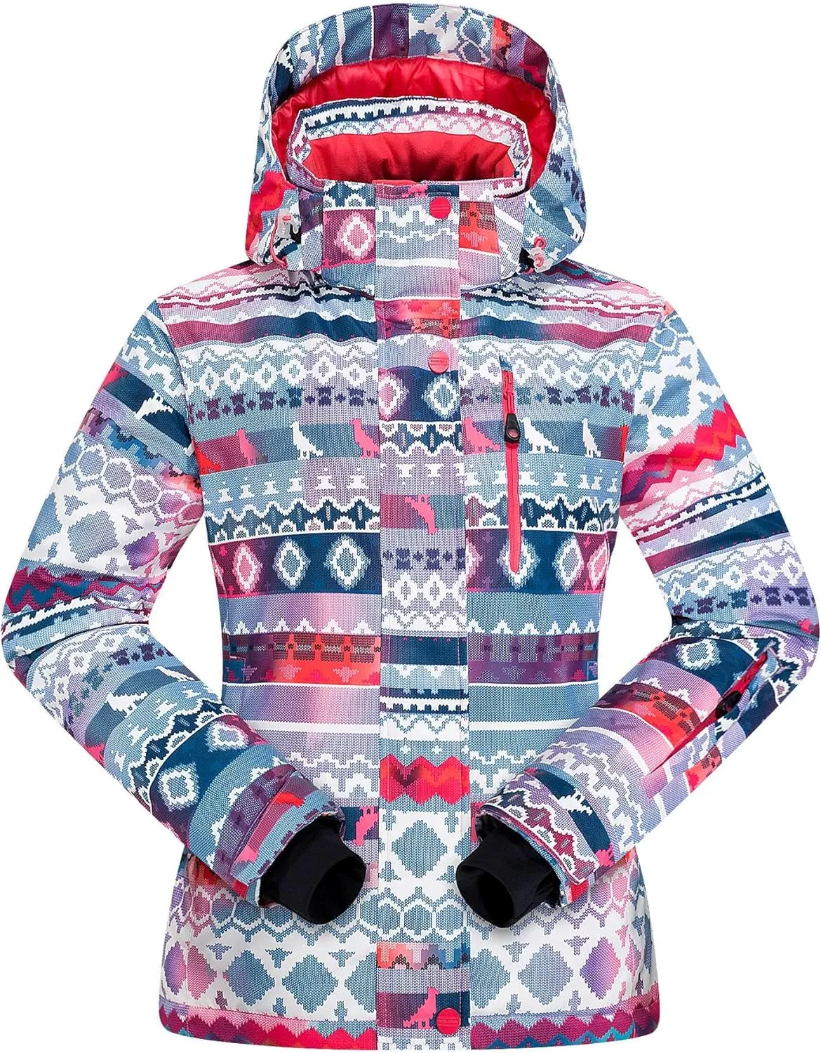 WOWULOVELY Girls Boy's Winter Ski Jackets Waterproof Kids Snowboarding Jacket Snow Coat Thicken Warm Hooded Ski Jacket